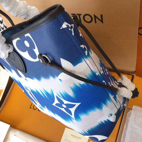 ルイヴィトン トートバッグ 偽物 20SS新作 エスカル★ネヴァーフル MM ブルー M45128